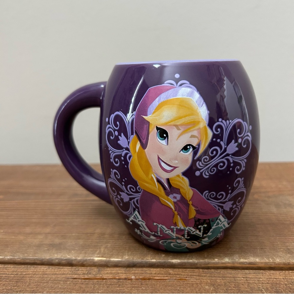Disney Frozen Elsa & Anna Large Purple Coffee Mug Cup 18 Oz